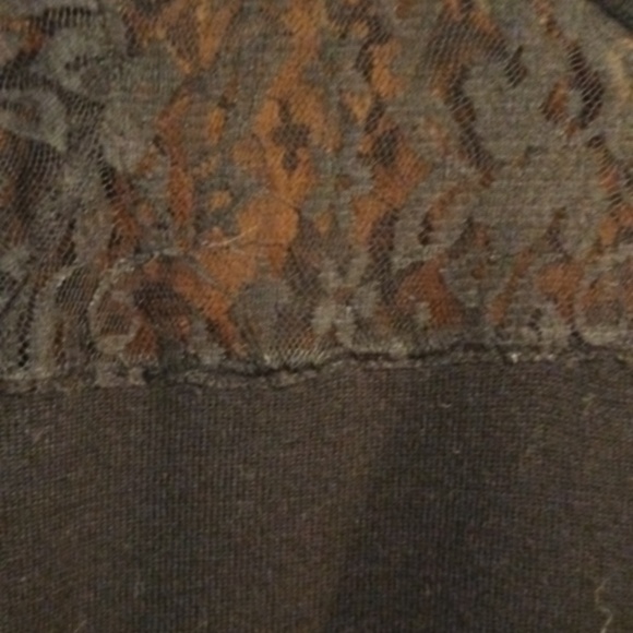 Black Cardigan Sweater with Lace on Top Size Medium - Picture 2 of 4